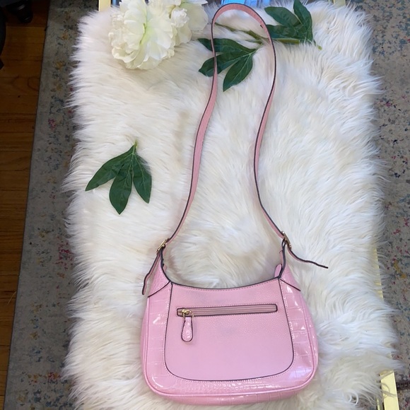 Giani Bernini Pink Crocodile Faux Leather Crossbody Bag - Picture 3 of 17